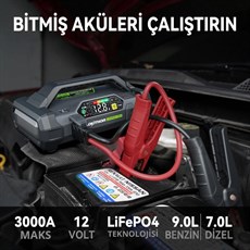 Lokithor JA3000PRO 12V 3000Amp LiFePO4 Akıllı Akü Takviye + Pompa + Powerbank + Led Lamba