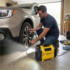 STANLEY SXIF3501 12Volt/220Volt 150 PSI Dijital Basınç Göstergeli Lastik & Yatak Şişirme Pompası + Led Lamba