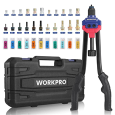 WORKPRO WP200532 400mm INC/MM Ağır Hizmet Kollu Somun Perçinleme Tabancası + 185 Adet Perçin