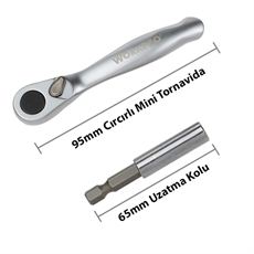 WORKPRO WP200534 32 Parça 1/4 Profesyonel Mini Cırcır Lokma Kollu Bits Vidalama Seti