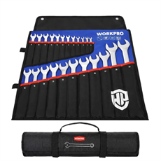 WORKPRO WP202504 6-32mm 23 Parça CR-V Profesyonel Kombine Anahtar Takımı + Bez Taşıma Kılıfı