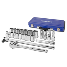 WORKPRO WP202564 1/2’ Cr-V 24 Parça Metrik Ağır Hizmet Lokma Takımı