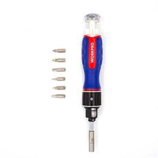 WORKPRO WP221069 6-IN-1 Profesyonel CR-V Cırcırlı Manyetik Tornavida Seti 