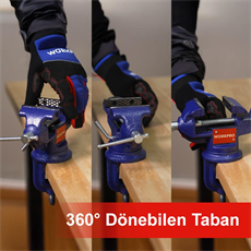 WORKPRO WP233010 65mm 360° Döner Tabanlı Örslü Profesyonel Mini Tezgâh Mengene