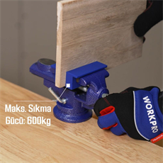 WORKPRO WP233010 65mm 360° Döner Tabanlı Örslü Profesyonel Mini Tezgâh Mengene