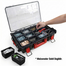 WORKPRO WP283029 24Lt 12 Gözlü Şeffaf Kapaklı İstiflenebilir 56x35x12,5cm Profesyonel Organizer Takım Çantası