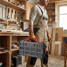 WORKPRO WP283029 24Lt 12 Gözlü Şeffaf Kapaklı İstiflenebilir 56x35x12,5cm Profesyonel Organizer Takım Çantası