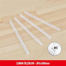 WORKPRO WP432002 11x200mm Sıcak Silikon Tabancası İçin 50 Adet Şeffaf Yedek Silikon/Mum