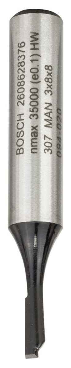 Bosch - Standard Seri Ahşap İçin Tek Oluklu, Sert Metal Düz Freze Ucu 8*3*51 mm