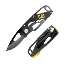 CAT DA980265 Kemer Askı Kancalı Katlanabilir 13CM Paslanmaz Çelik Siyah Kamp Çakısı