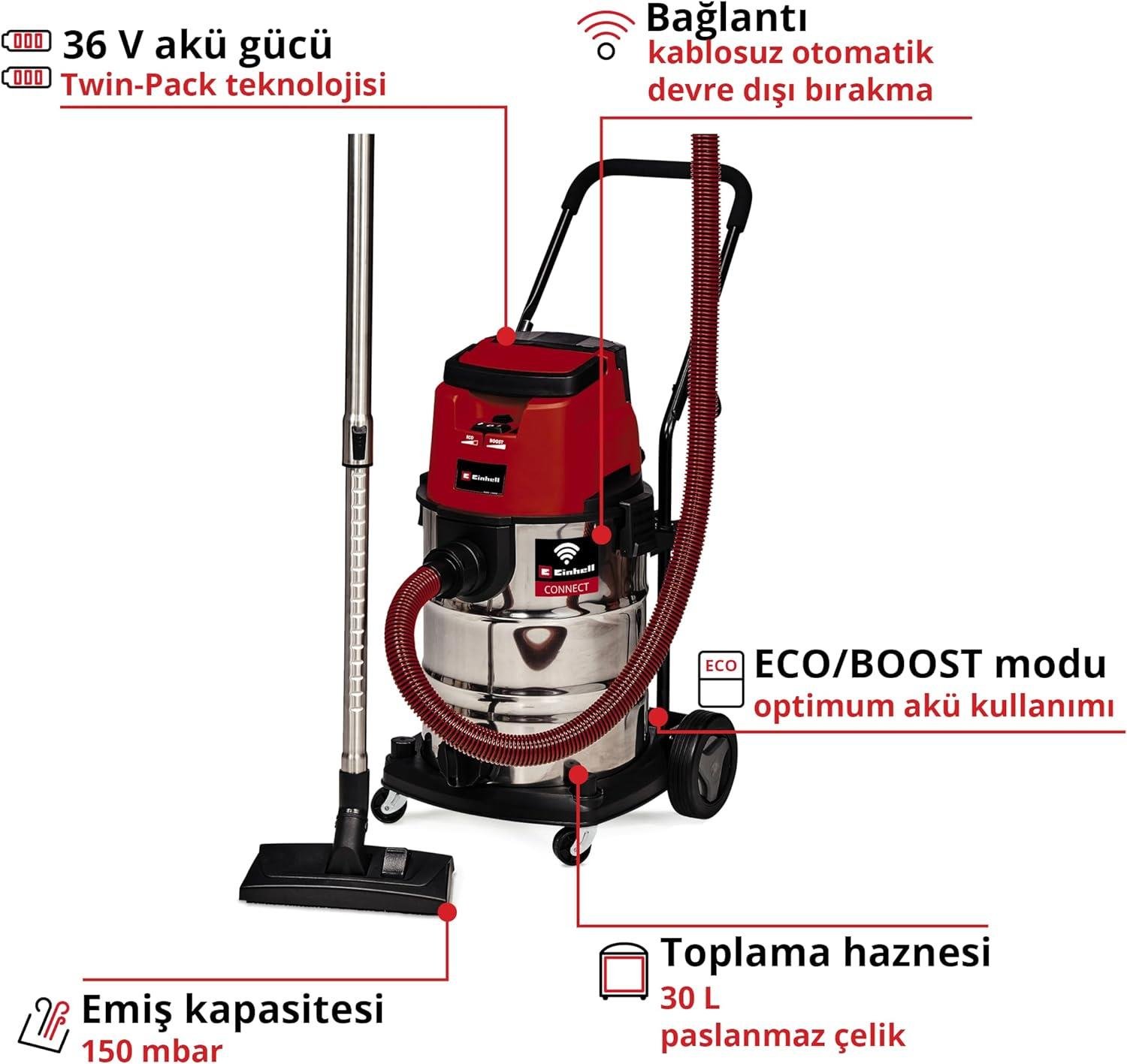 Einhell TP-VC 36/30 S Auto - Solo, Akülü Islak/Kuru Süpürge  Einhell2347143Yeni Ürünler-LastikTR.com