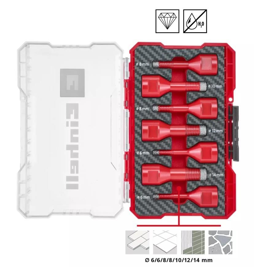 Einhell Taşlama taş delici uç seti 7 parça M-Case kutuEinhell49500400Karot Uçları ve Aksesuarları-LastikTR.com