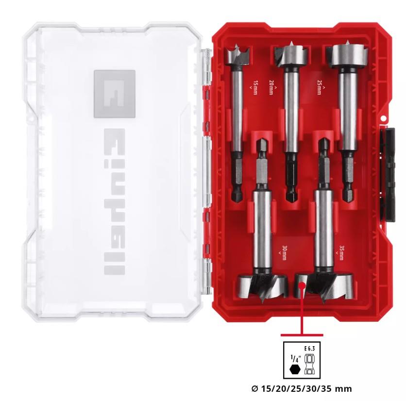 Einhell Tas menteşe uç seti  5 pcs. M-Case KutuEinhell49706003Ahşap Matkap Uçları-LastikTR.com