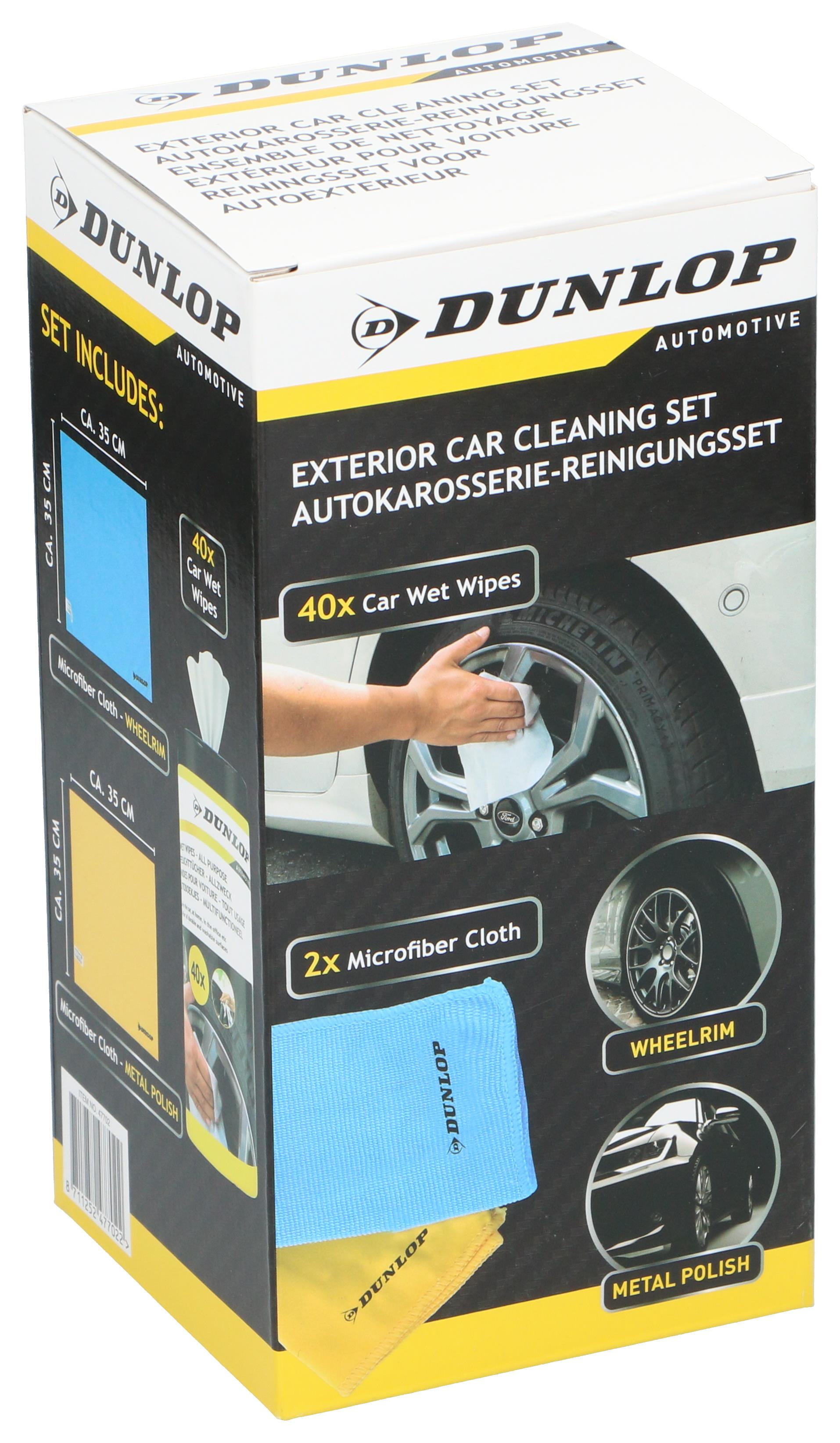 Dunlop DUN102 Araç Temizlik Seti 2 Adet Mikrofiber Bez 35x35 cm (250 gsm) + 40 Adet Temizleme MendiliDunlop871125247702Oto Kuaför Ürünleri-LastikTR.com