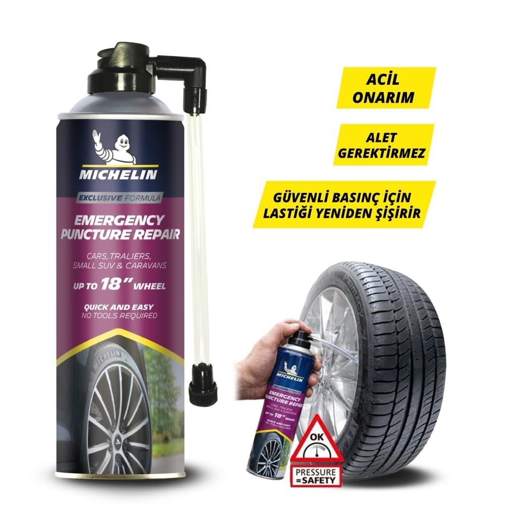 Michelin MC32699 500ml Acil Lastik Tamir Spreyi/KöpüğüMichelinMC32699Oto Lastik Tamir Kitleri-LastikTR.com