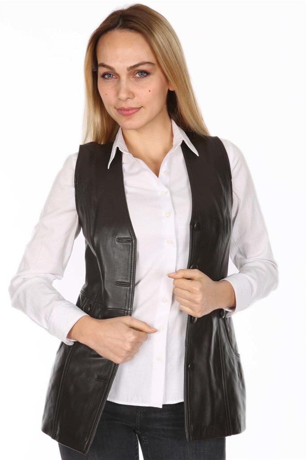 BAYAN KAHVE CASUAL DERİ MONT
