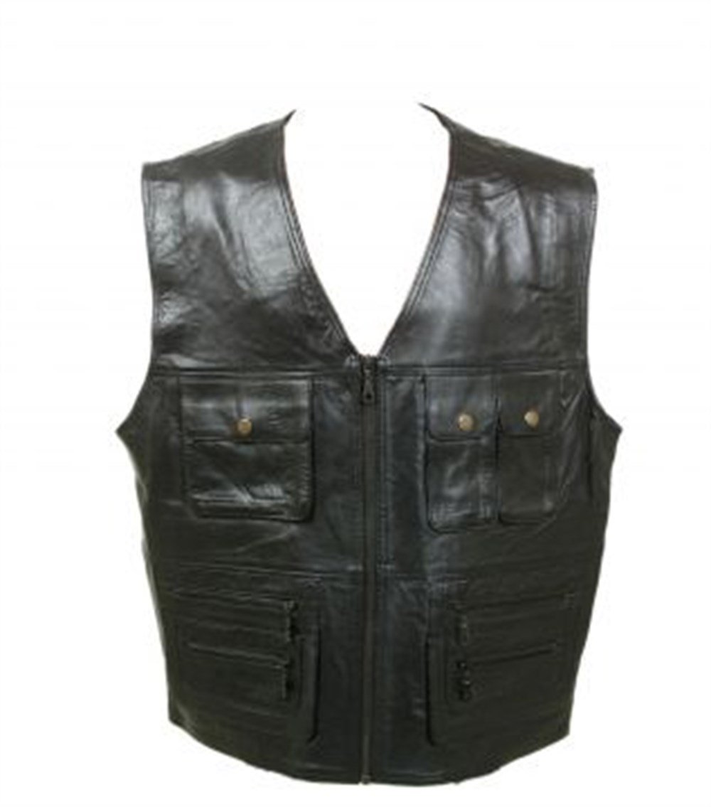 Erkek Deri Avcı Yelek