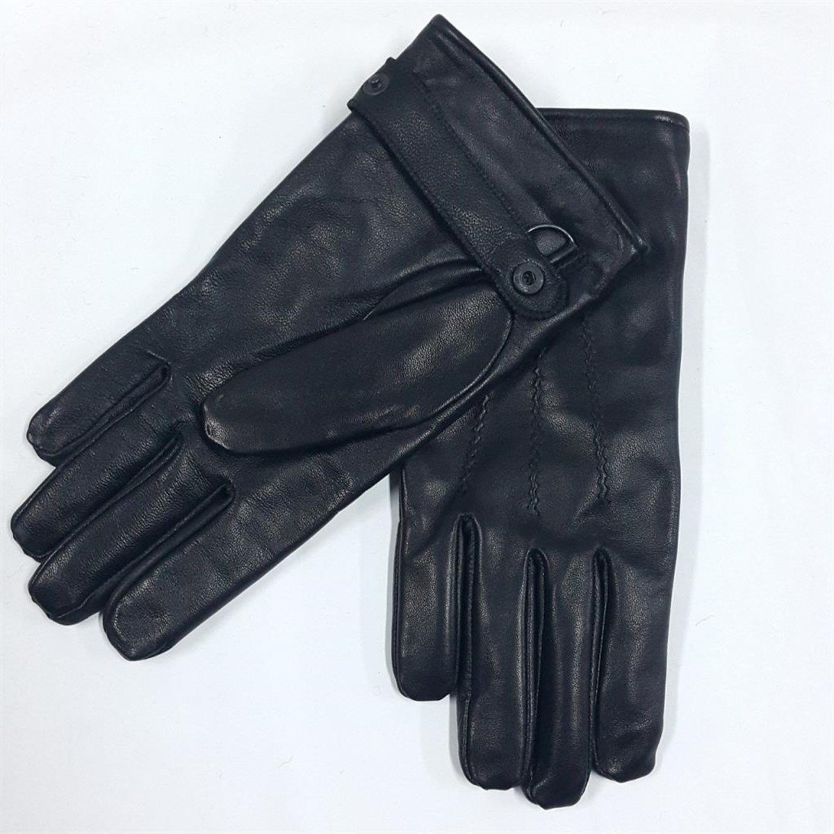 Erkek Deri Eldiven Polarlı Bileği Kemerli