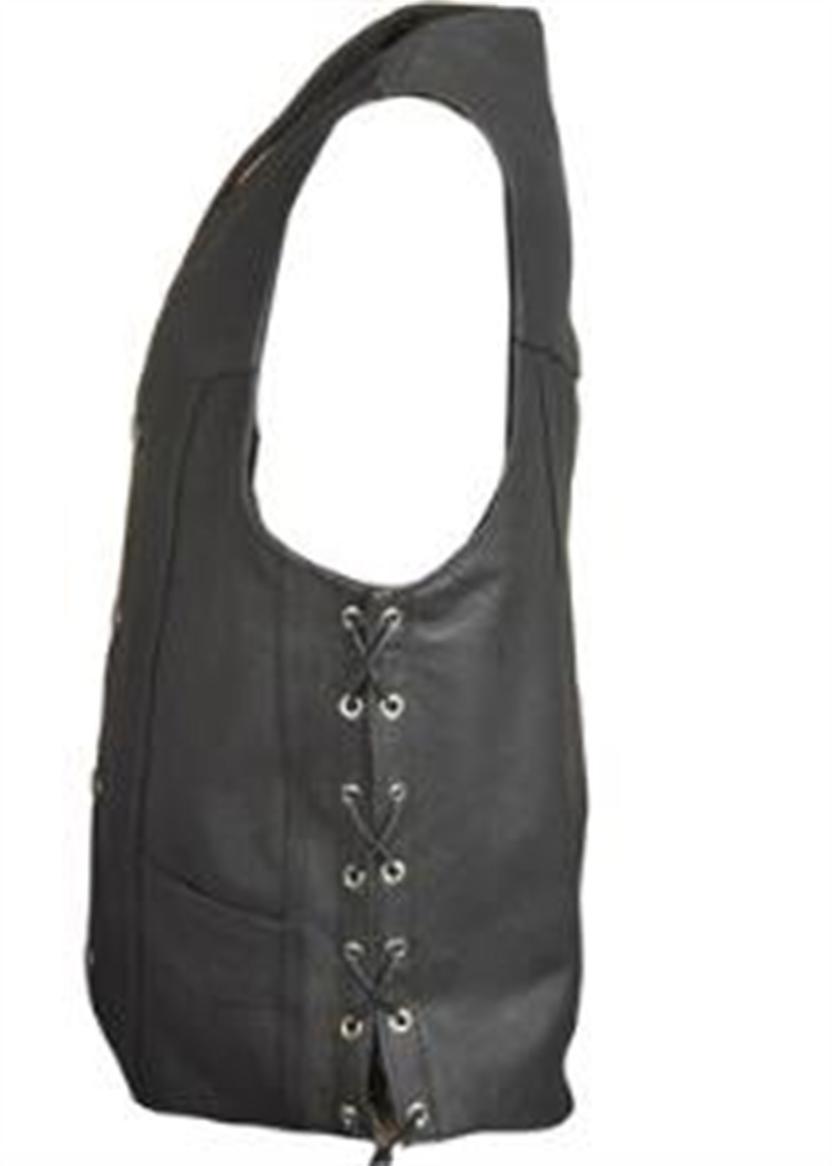 Hakiki Deri Siyah Cooper Düğmeli Erkek Deri Yelek