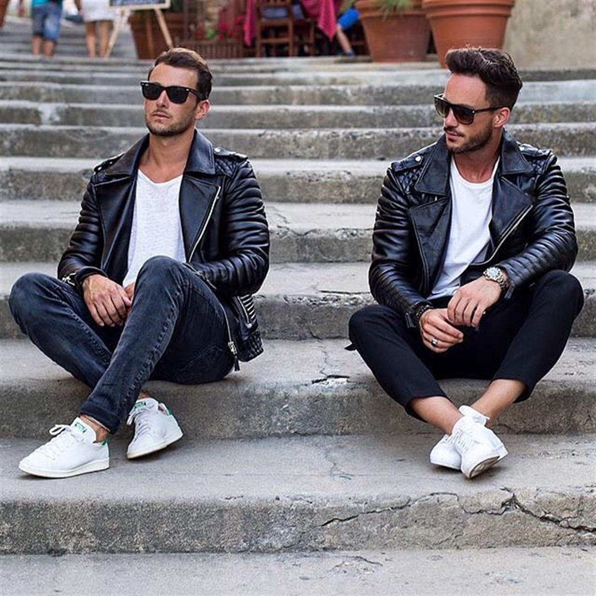 Hakiki Deri Siyah Oscar İşlemeli Erkek Deri Ceket