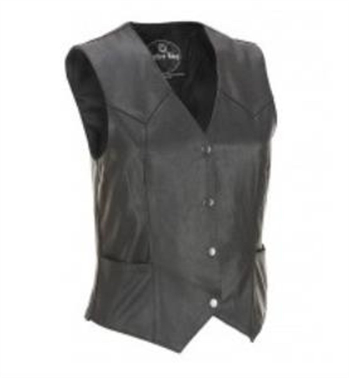 Hakiki Deri Siyah Florida Düğmeli Kadın Deri Yelek