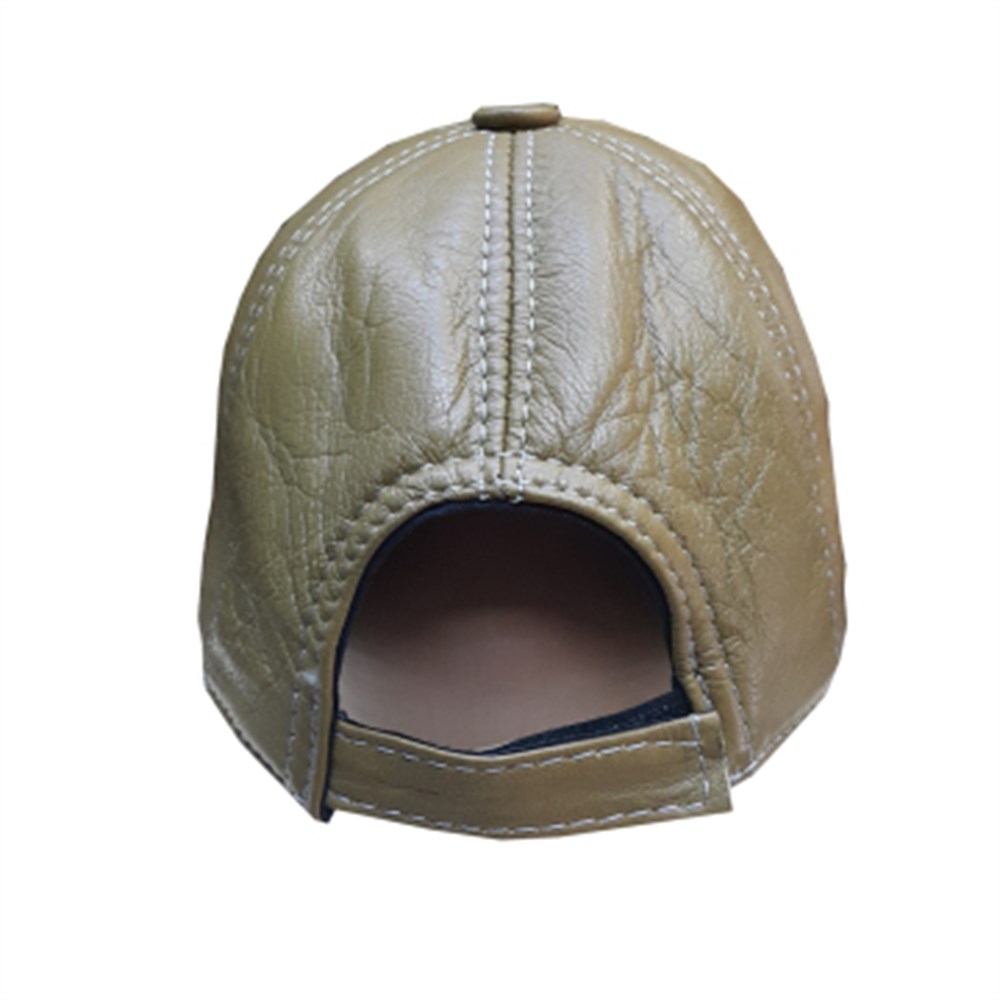 Camel renk-spor deri şapka unisex