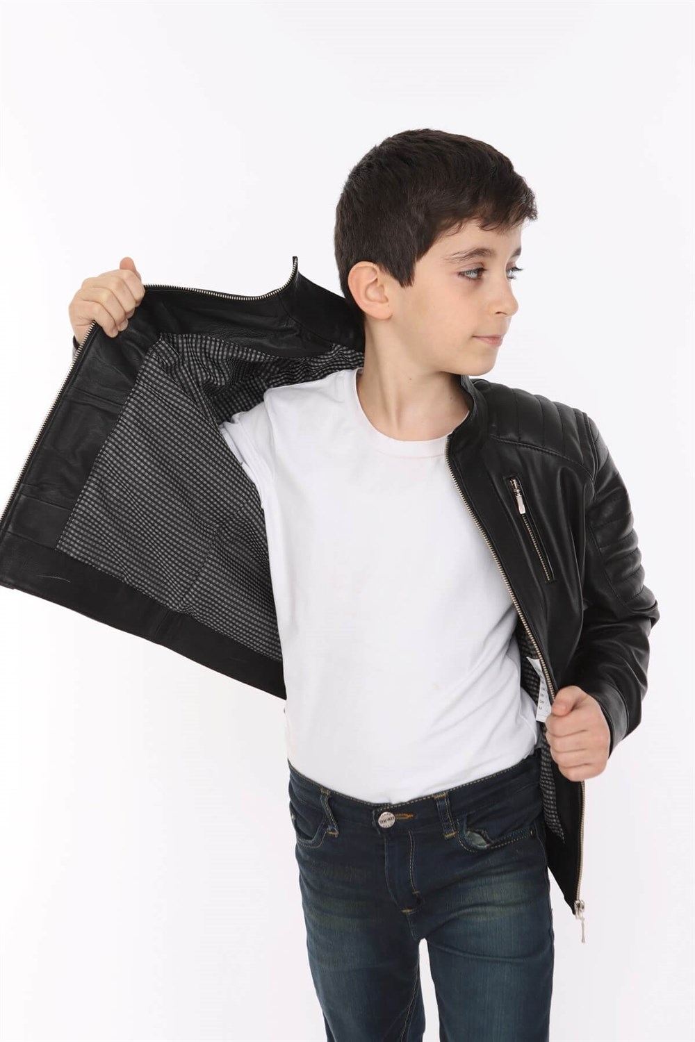 Erkek Çocuk Deri Mont Blason | Deri Ceket Modelleri - Dericeket.com.tr
