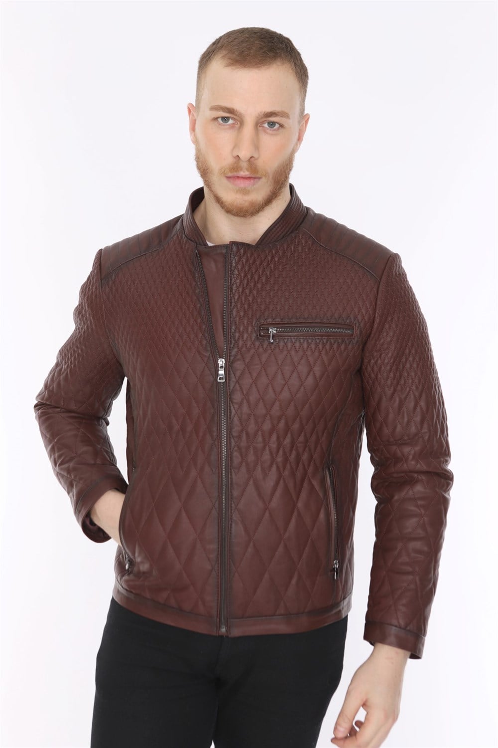 Erkek Deri Mont Bordo Eclipse