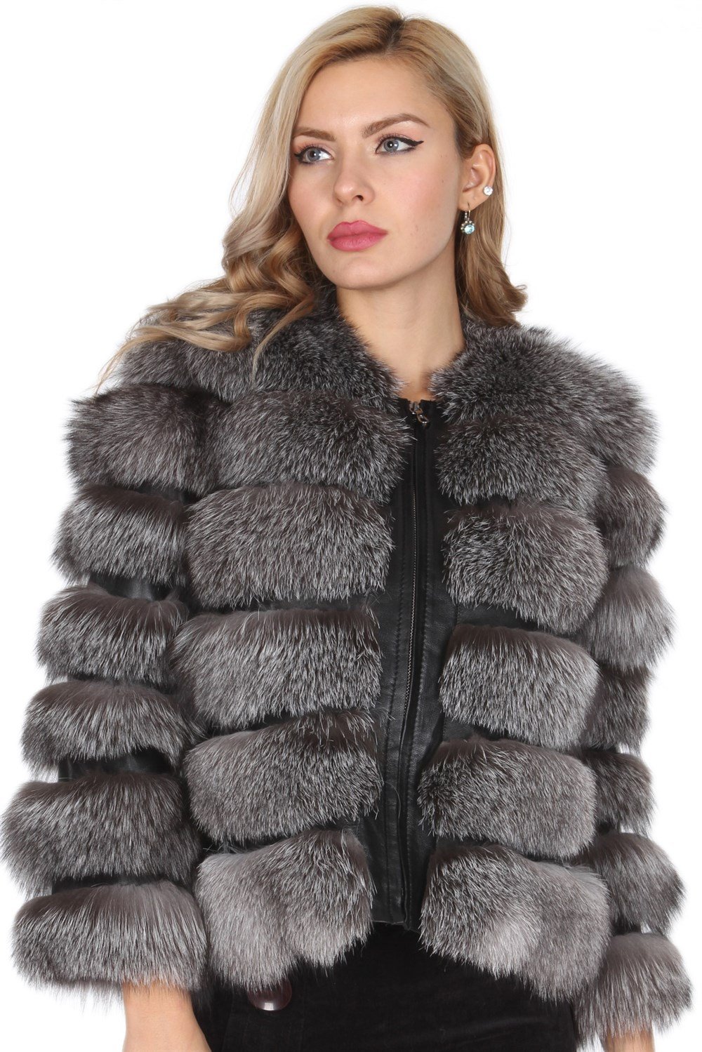 FERMUARLI BAYAN DERİ CEKET(5014)