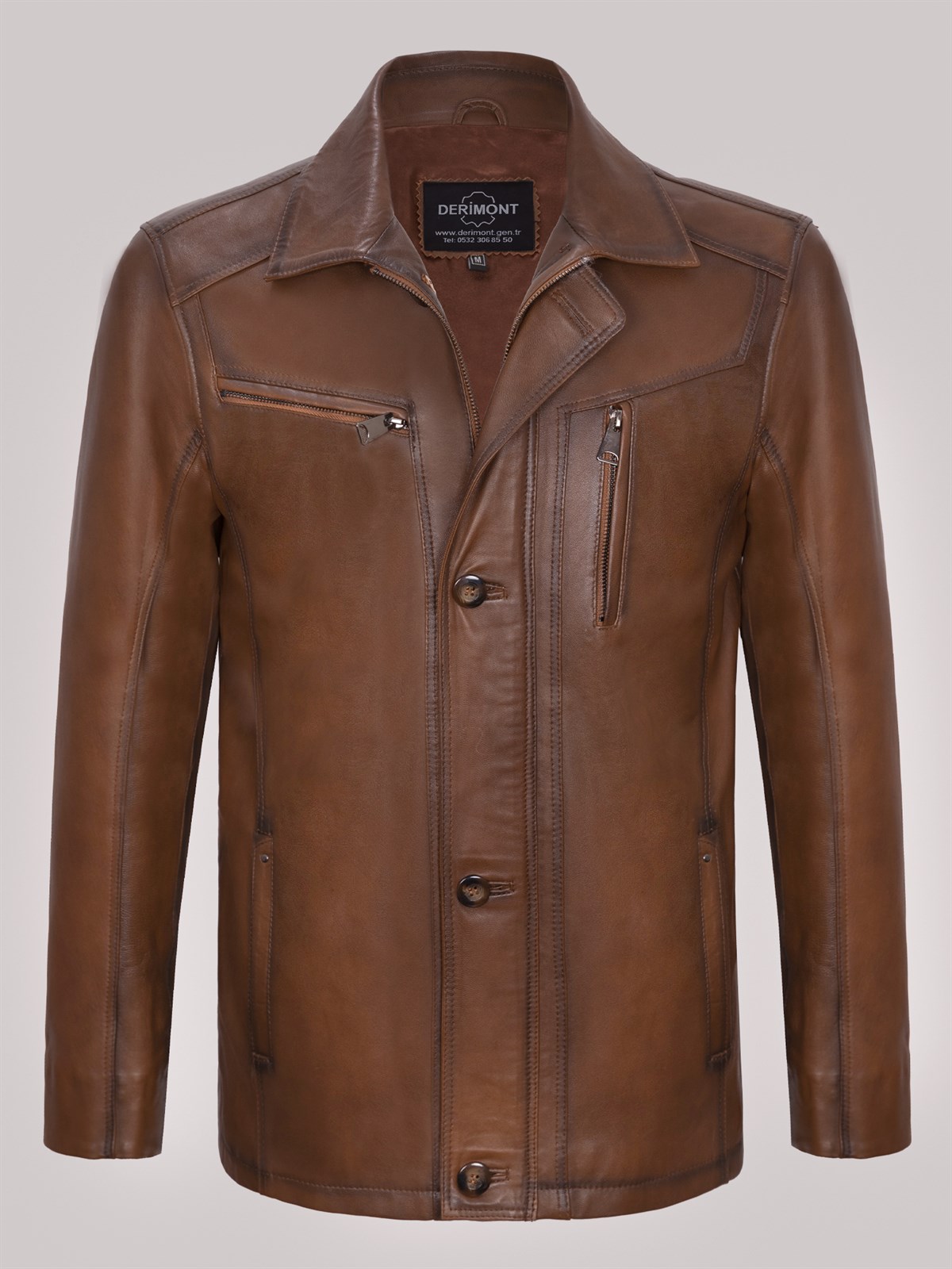 Harden Kahverengi Erkek %100 Orijinal Deri Ceket