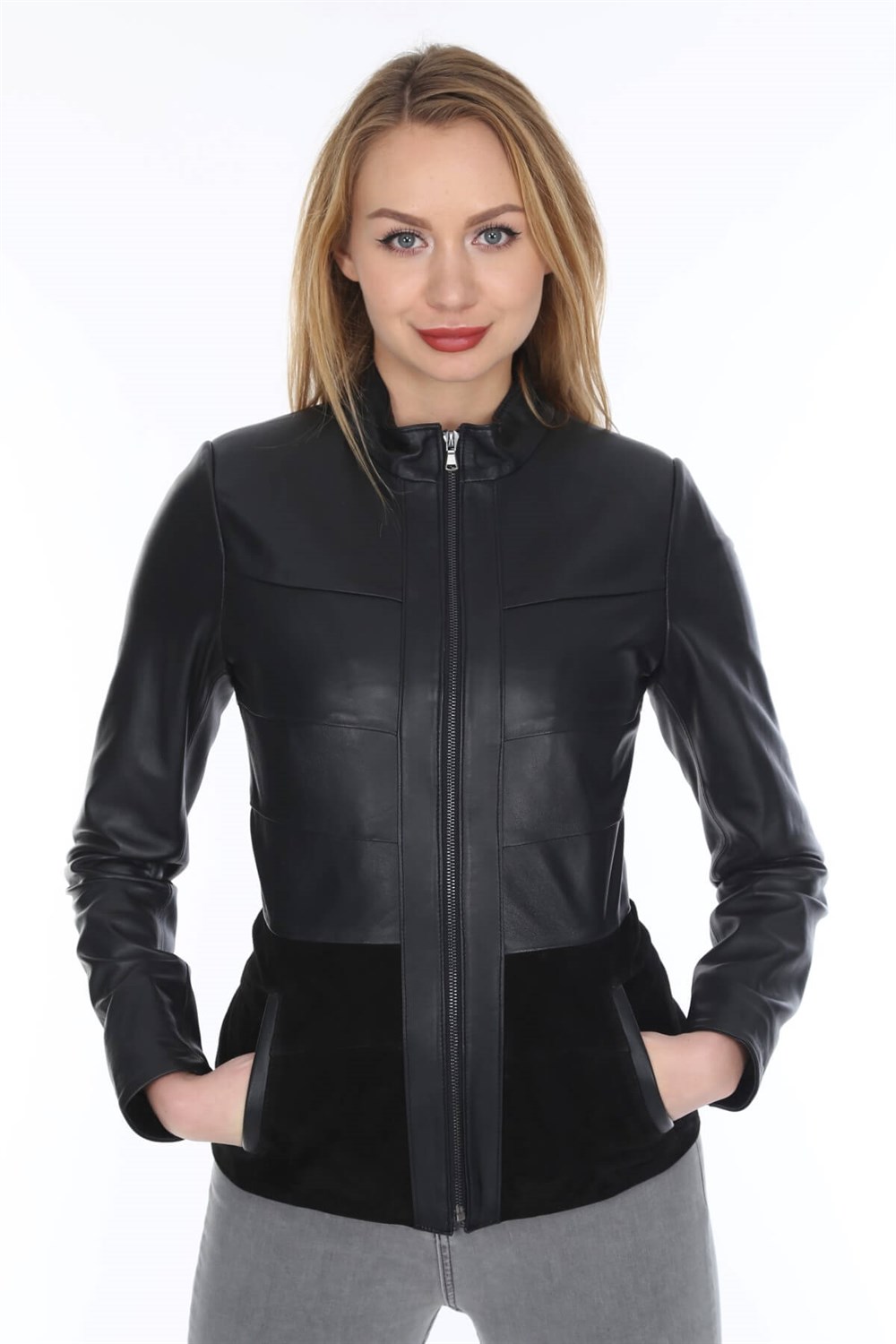 Kadın Deri Mont Siyah Arellano