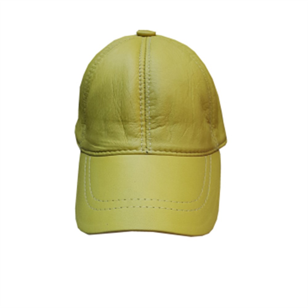 Sarı renk-unisex bayan erkek deri kep