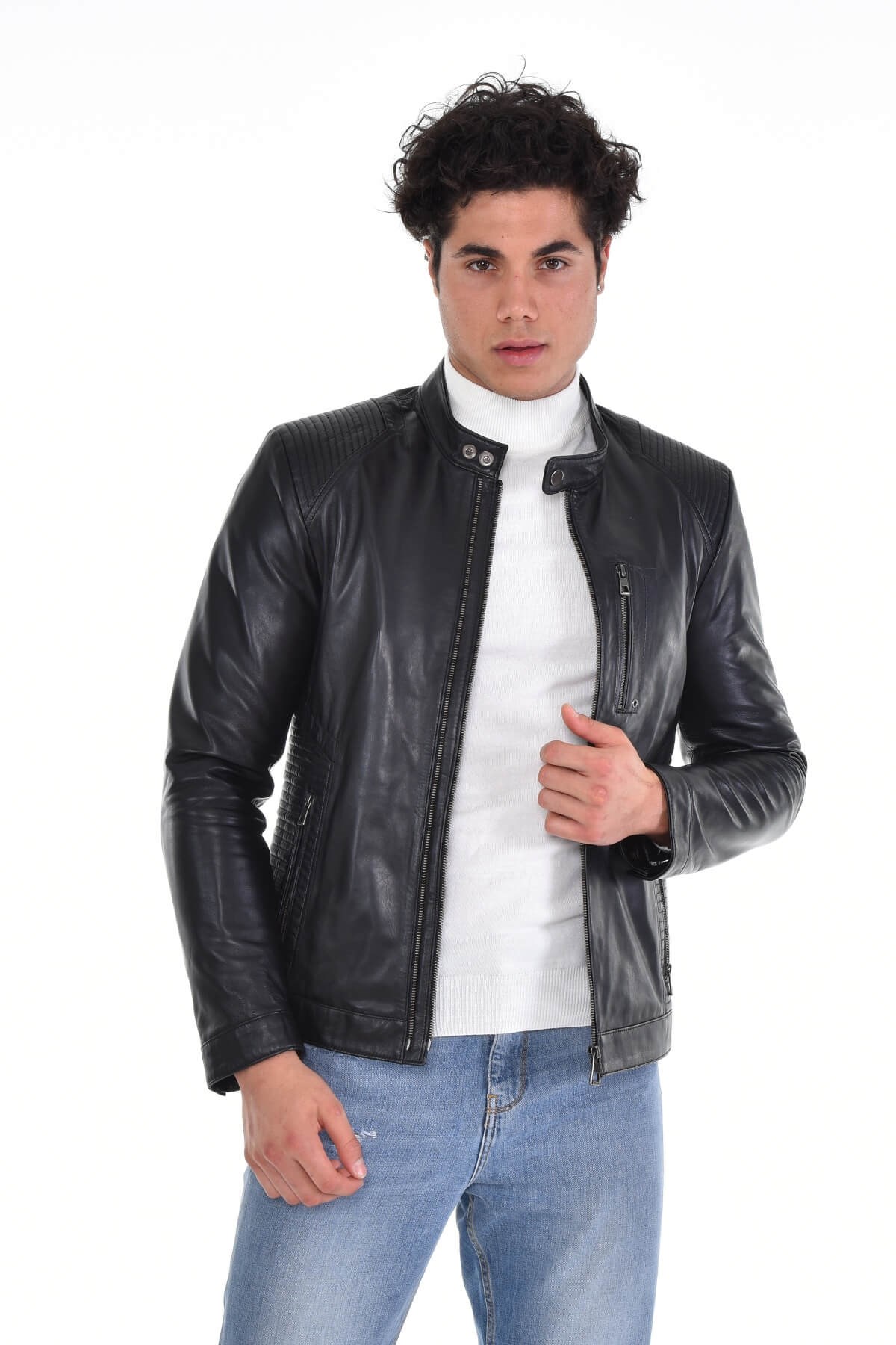 ZENON SİYAH ERKEK CEKET %100 ORİJİNAL DERİ