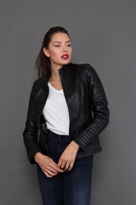 BAYAN DERİ MONT SİYAH - FAUX