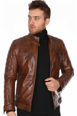 ERKEK KOL İŞLEMELİ DERİ MONT