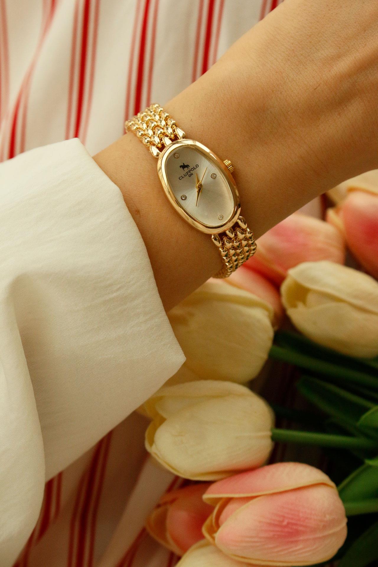 Lorea Oval Gold Metal Kadın Kol Saati