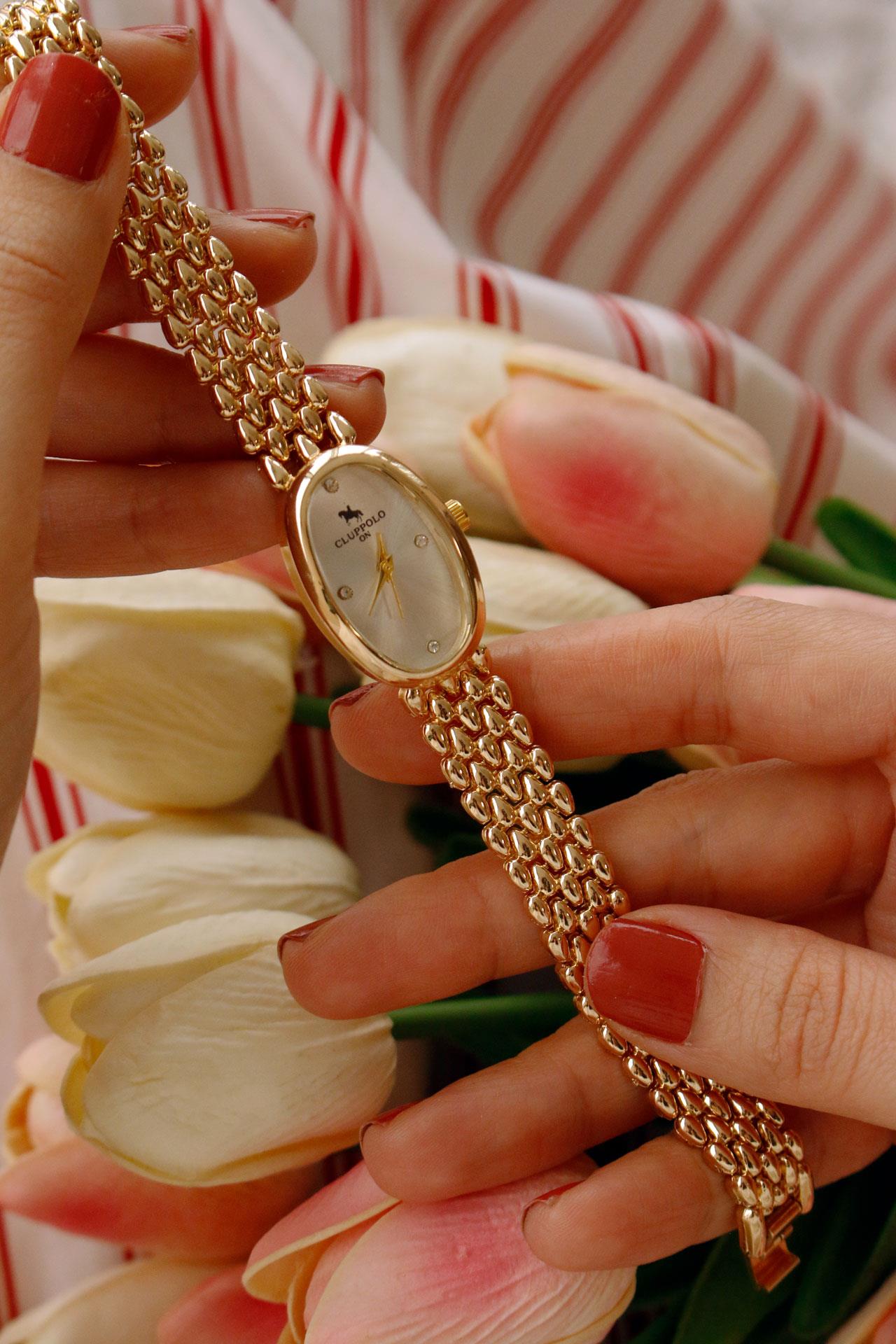 Lorea Oval Gold Metal Kadın Kol Saati