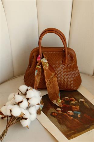 Fular Detaylı Taba Kadın Kol Çantası