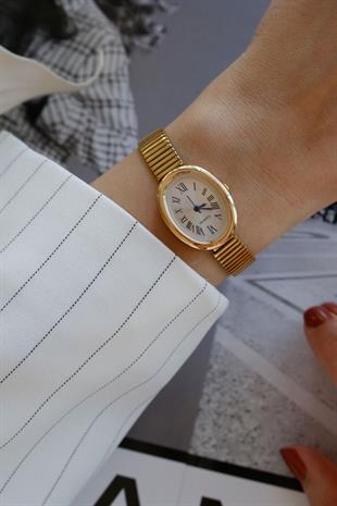 Luna Oval Gold Çelik Kol Saati