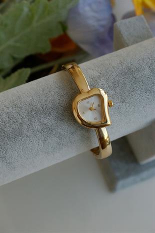 Orsel Bileklik Tasarımlı Gold Metal Kol Saati