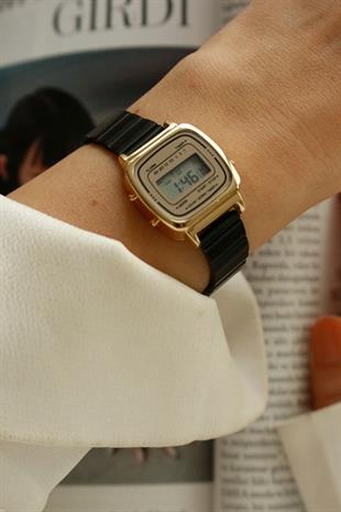 Retro Premium Siyah Metal Kol Saati
