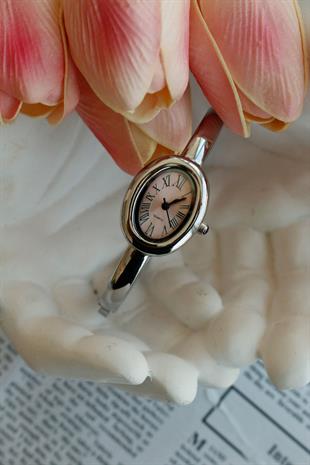 Ribero Silver Oval Metal Kadın Kol Saati(pembe kadran)