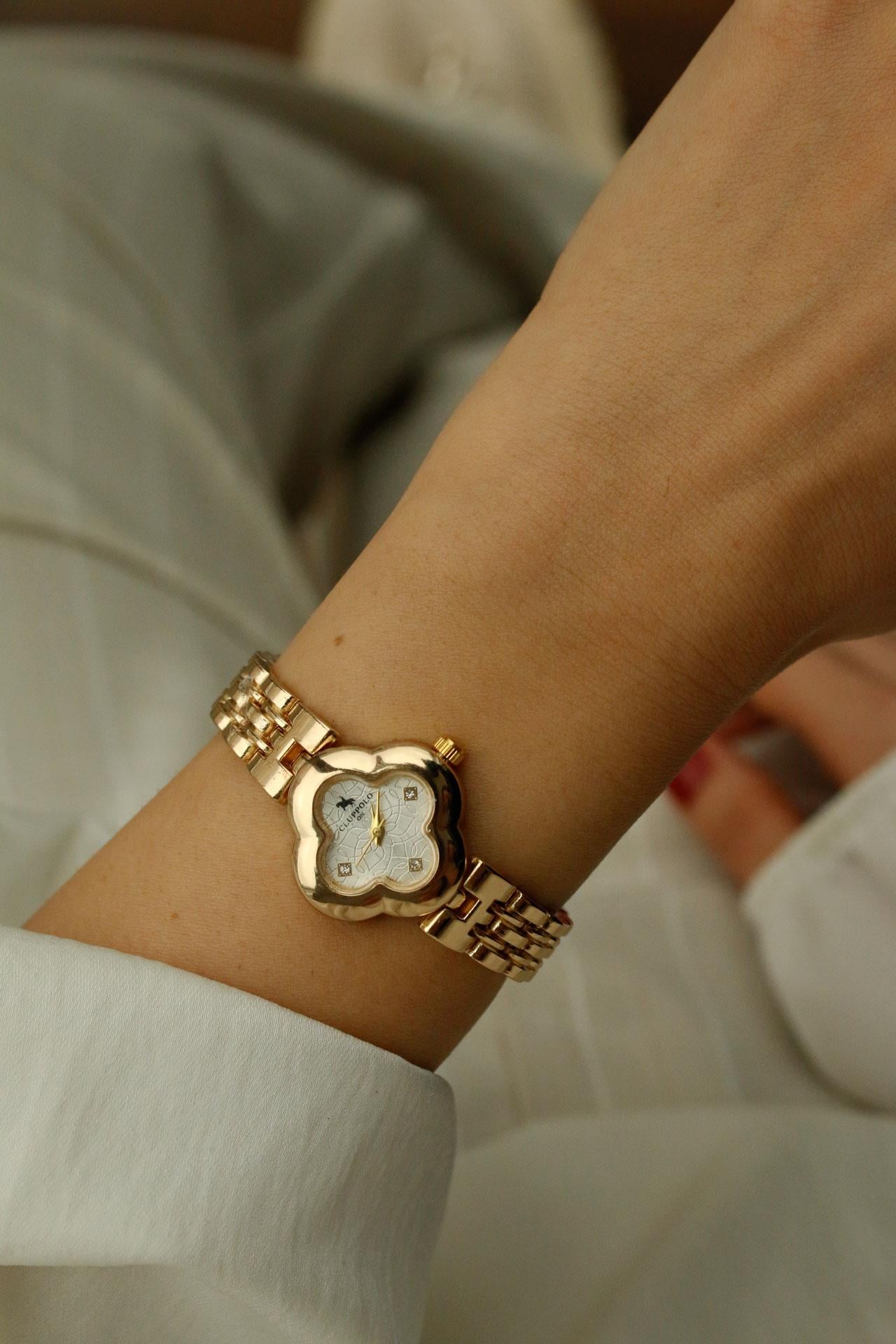 Clover Gold Metal Kol Saati