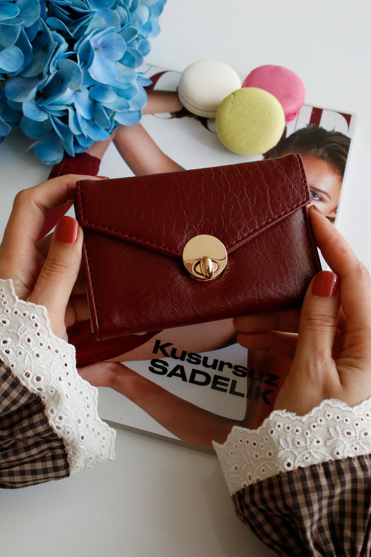 Delis Bordo Kadın Cüzdanı 