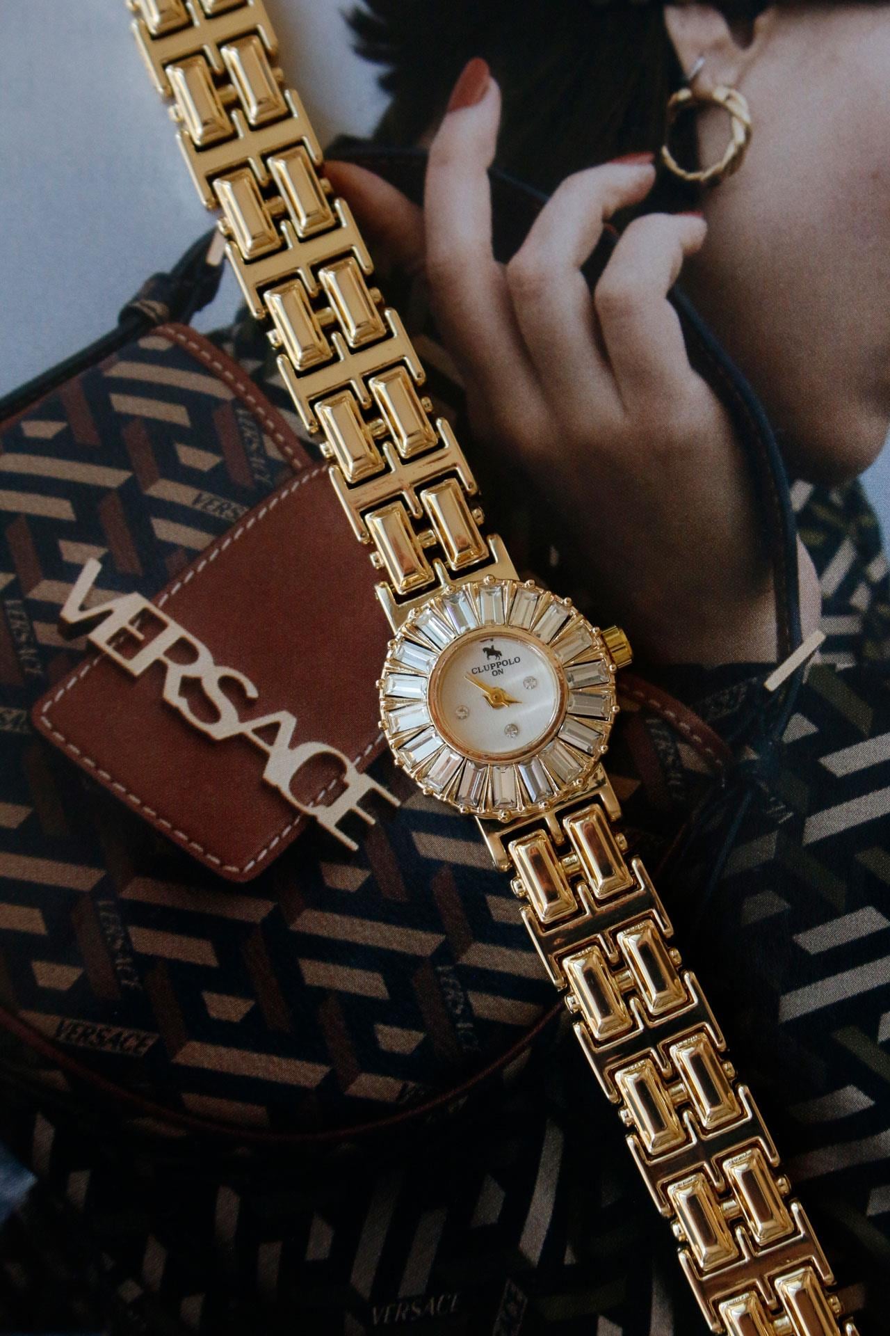 Greth Gold Taş Detaylı Kadın Kol Saati