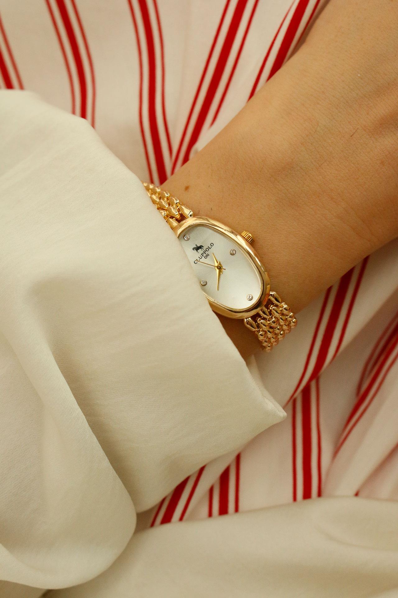 Lorea Oval Gold Metal Kadın Kol Saati