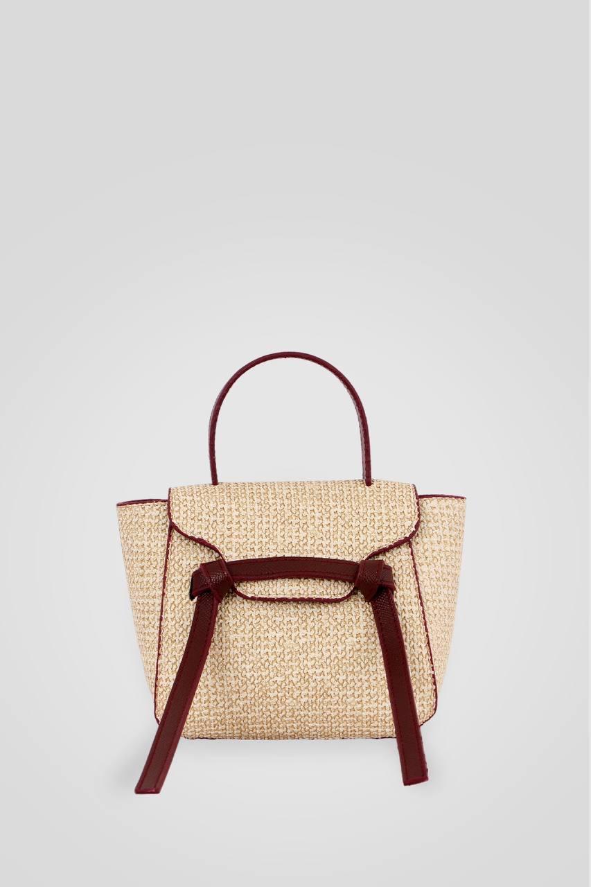 Lorry Hasır Bordo Uyumlu Kadın Kol Çantası 