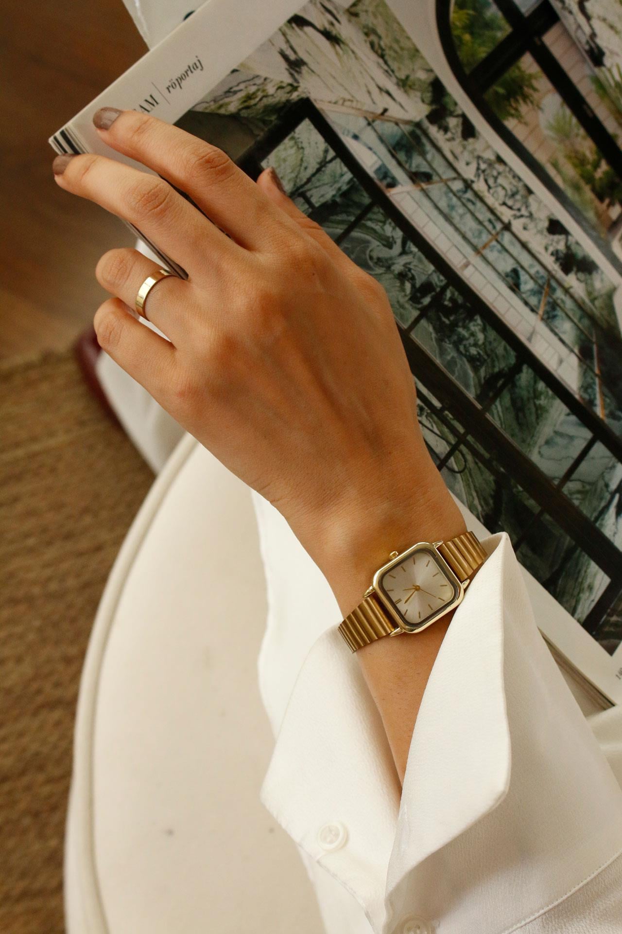 Modern Gold Metal Kadın Kol Saati