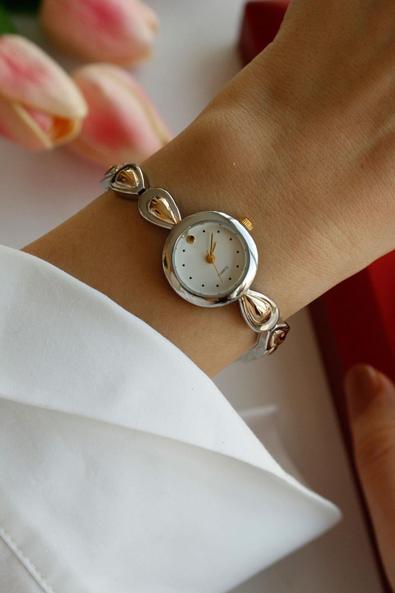 Montelisse Vintage Gold&Silver Metal Kadın Kol Saati