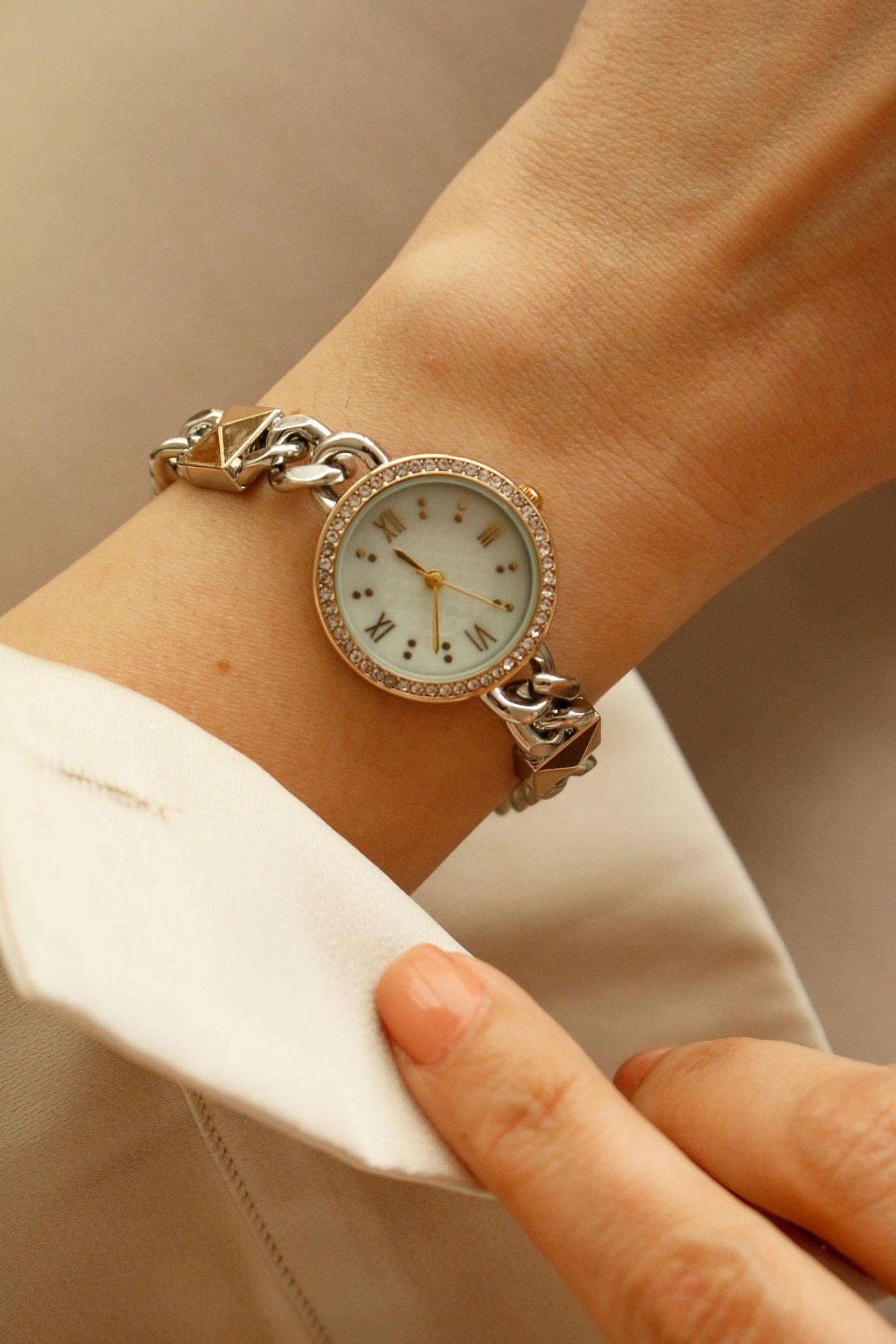 Premium Alice Gold&Silver Metal Kadın Kol Saati